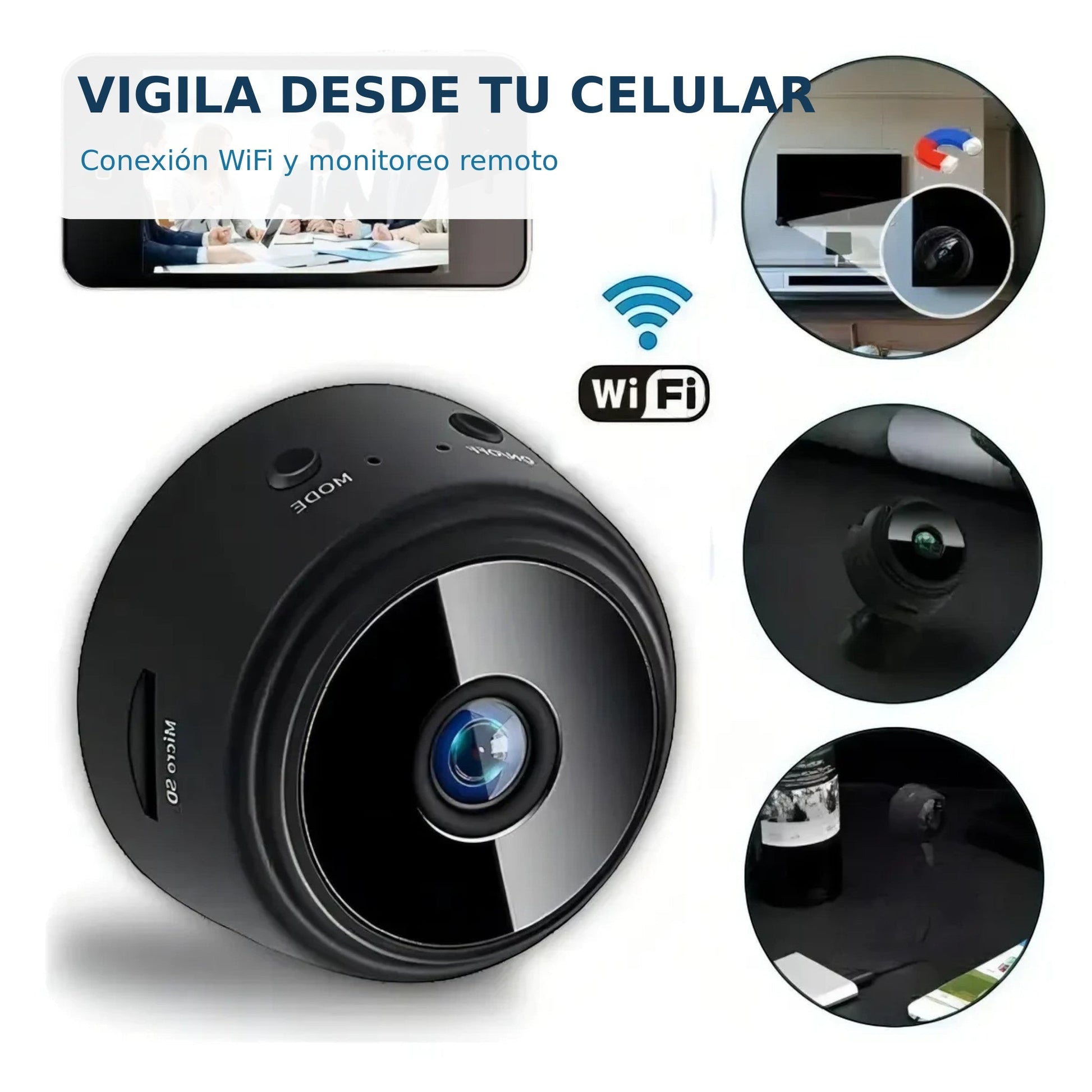 Cámara A9 Mini con monitoreo WiFi desde el celular
