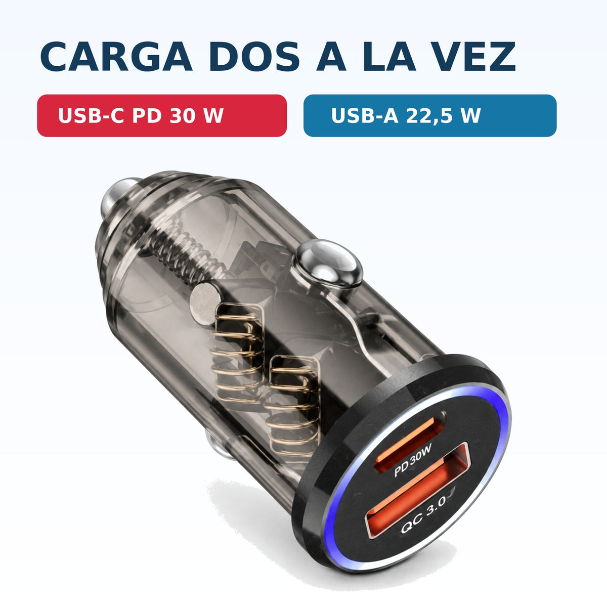 Cargador Movisun C-25 con USB-C PD 30 W y USB-A 22,5 W