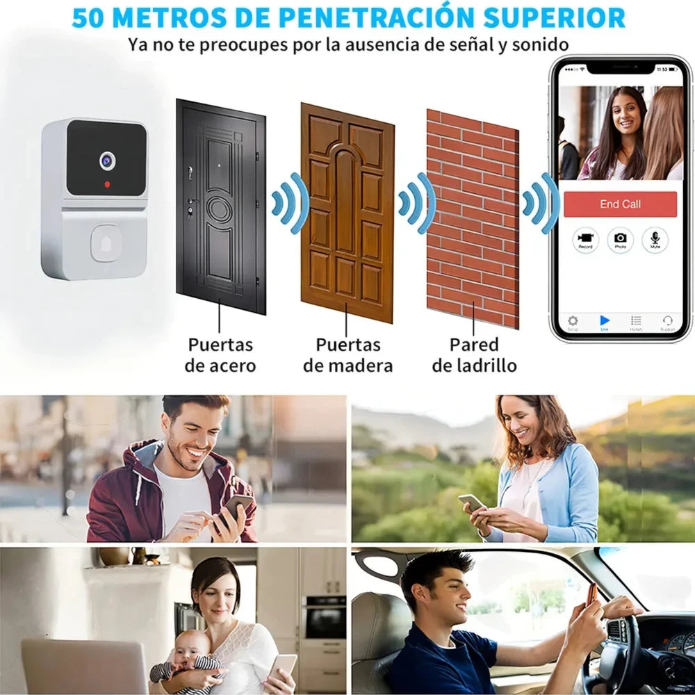 Timbre Inteligente Inalámbrico Resistente al Agua