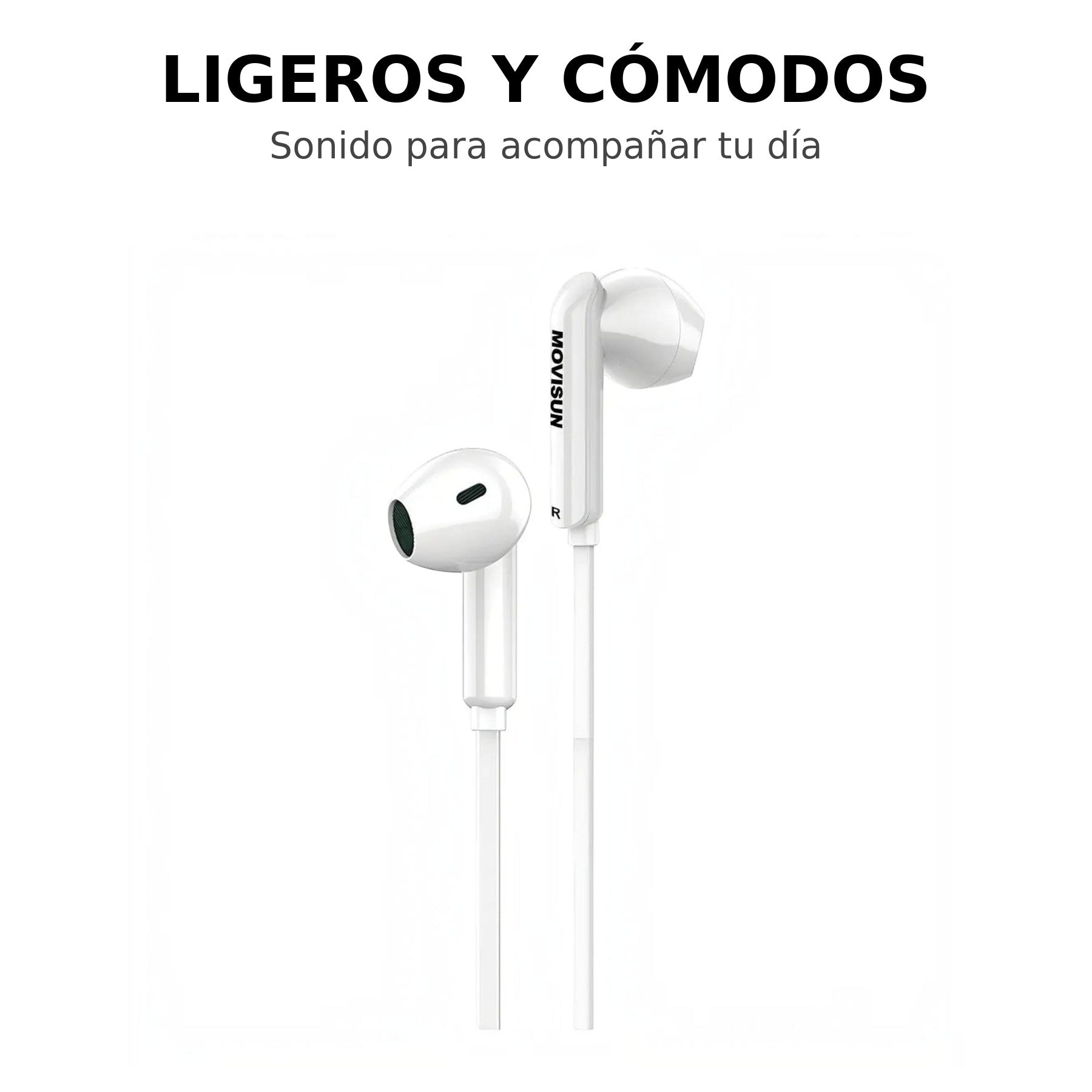 Audífonos Movisun Chacha B6 blancos, ligeros y cómodos