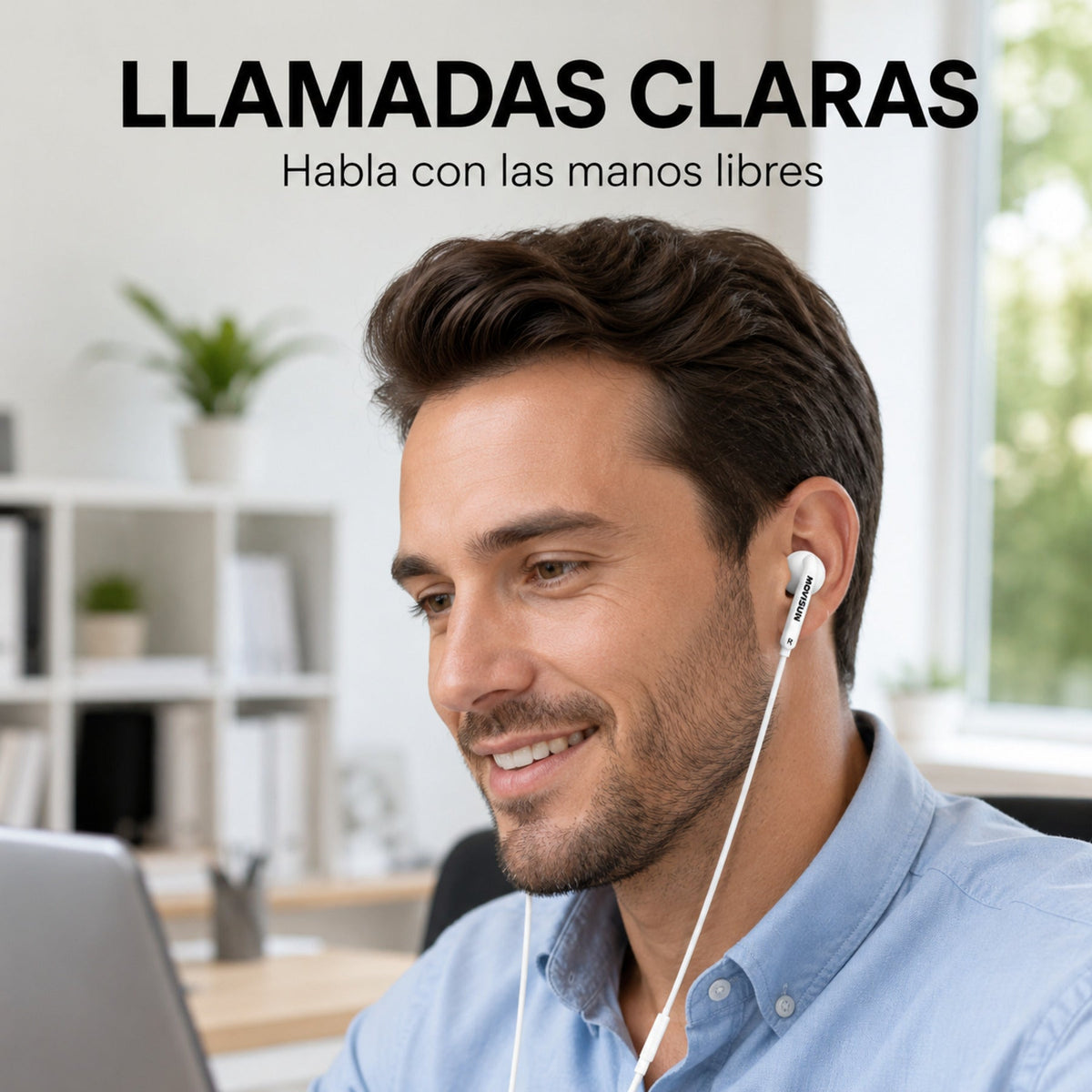 Audífonos Movisun Chacha B6 blancos para llamadas manos libres