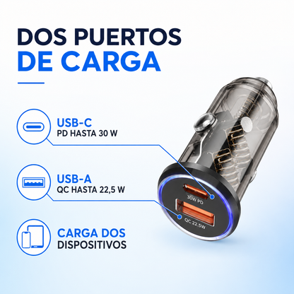 Puertos USB-C PD 30 W y USB-A QC 22,5 W del Movisun C-25