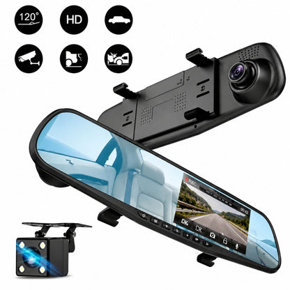 Espejo retrovisor L9000 con pantalla de 4,3 pulgadas y cámara de reversa