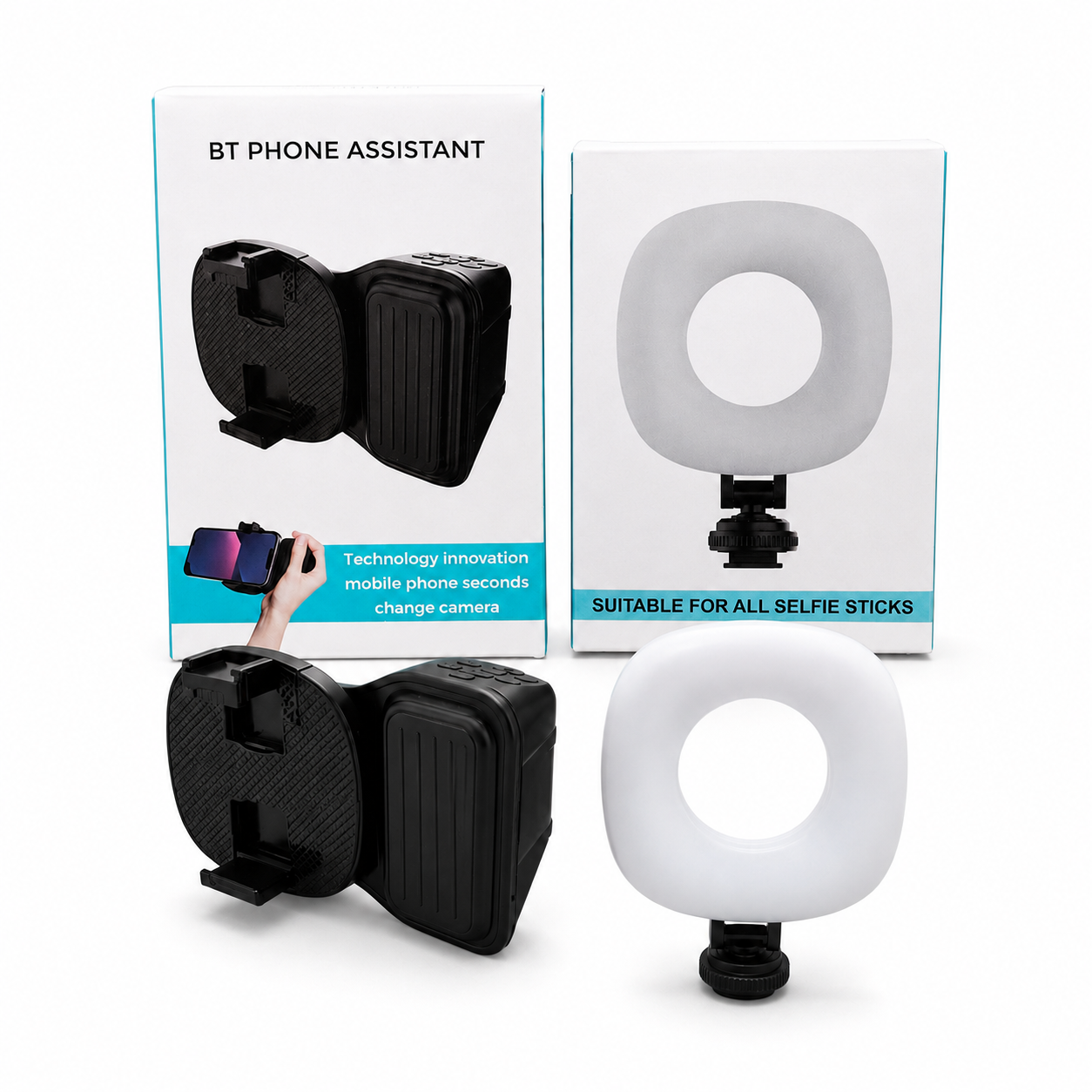 Kit luz LED cuadrada y asistente Bluetooth para celular - vista principal