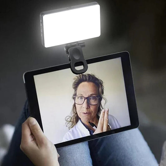 Lámpara LED portátil para videollamadas en tablet