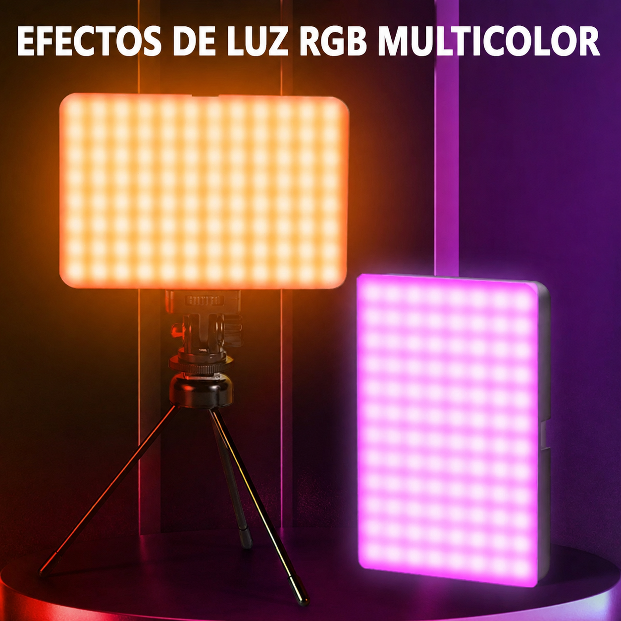 Efectos de luz RGB multicolor del panel portátil WLR2