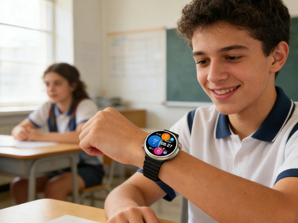 Smartwatch LG60 Ultra en uso cotidiano por estudiante