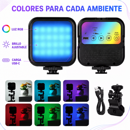Colores y brillo ajustable de la luz RGB recargable AY-83