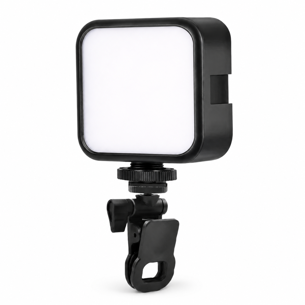 Luz RGB AY-83 con clip sobre fondo blanco y sombra suave
