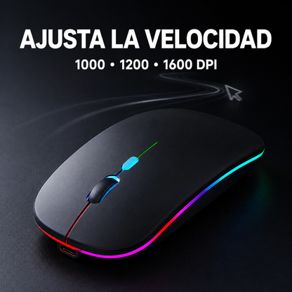 Mouse W07 con velocidad ajustable de 1000, 1200 y 1600 DPI