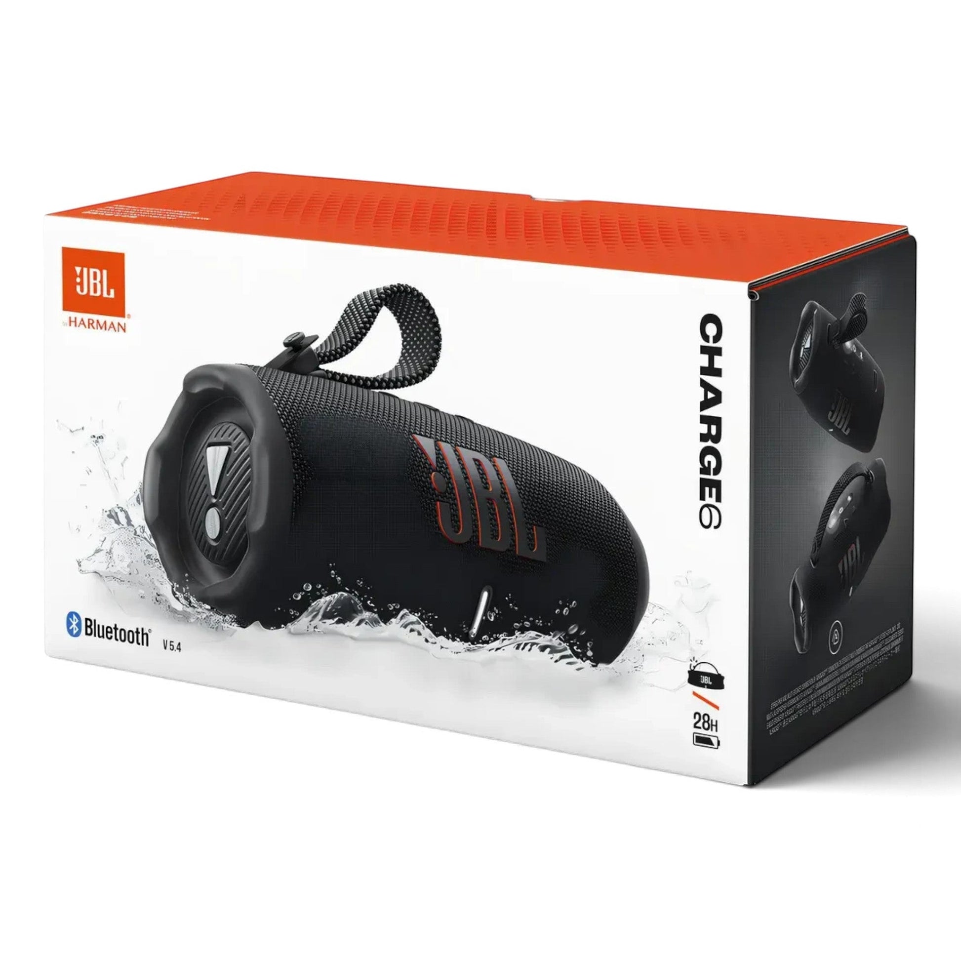 Parlante Bluetooth tipo Charge 5 negro con su empaque
