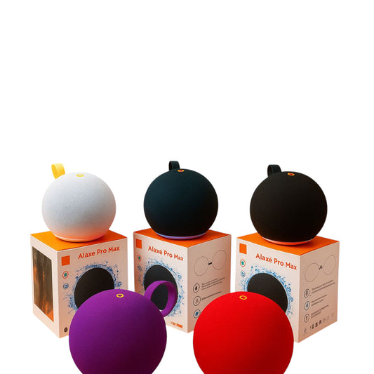 Parlantes Bluetooth Alaxe Pro Max en colores surtidos con empaque y luz LED