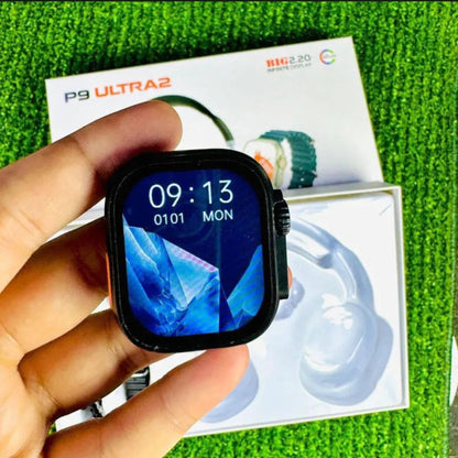 Fotografía real del smartwatch negro incluido en el Combo P9 Ultra2