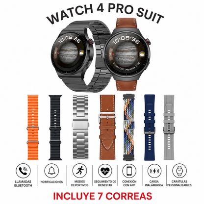 Siete correas intercambiables incluidas con Watch 4 Pro Suit