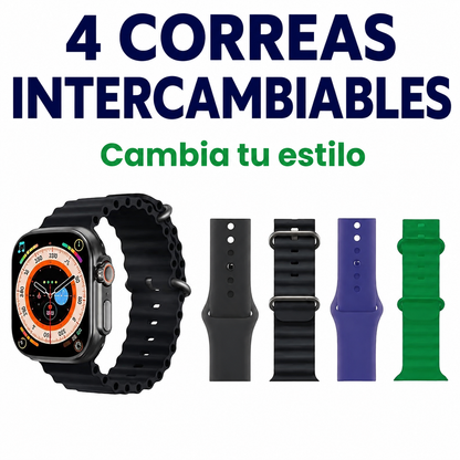 Smartwatch ZT-40 con cuatro correas para cambiar de estilo