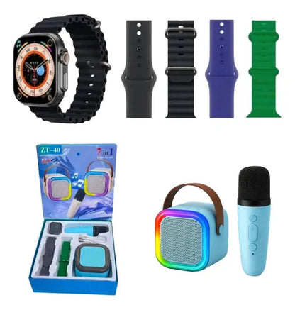 Smartwatch ZT-40 negro con cuatro correas intercambiables