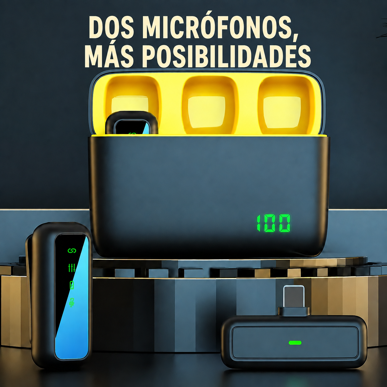 Dos micrófonos inalámbricos SX6 con receptor USB Tipo C