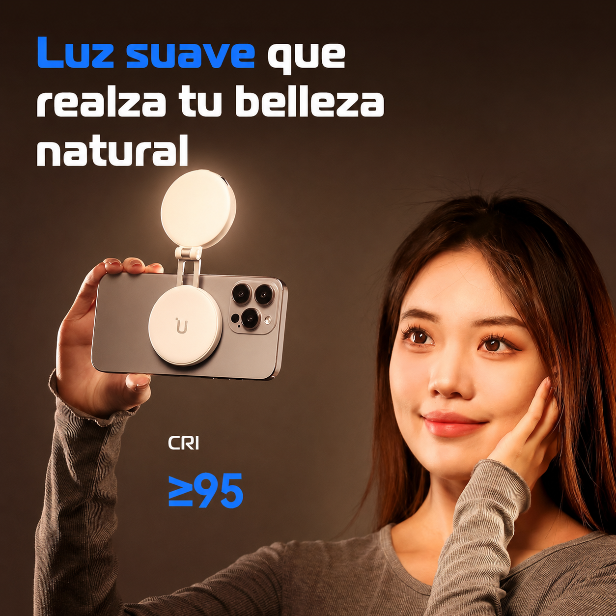 Luz suave Ulanzi LM19 con reproducción de color CRI mayor o igual a 95