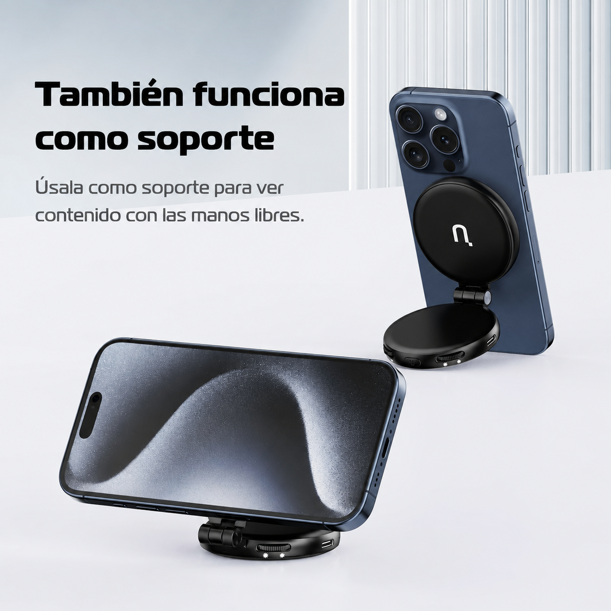 Luz Ulanzi LM19 utilizada como soporte para celular